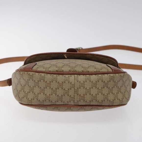 CELINE Macadam Canvas Shoulder Bag Beige Gold Auth BA1996 - Picture 6 of 16
